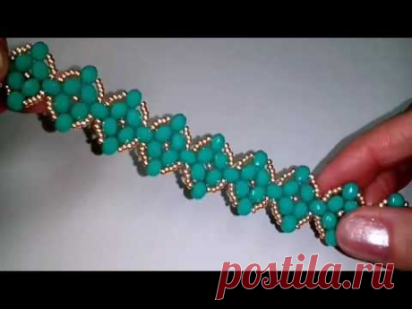 Браслет из бисера и бусин. МК. Tutorial: beaded bracelet - YouTube