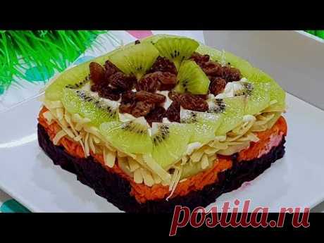 УКРАШЕНИЕ ПРАЗДНИЧНОГО СТОЛА САЛАТ  "МОРЕ ВКУСА" РЕЦЕПТЫ ПРАЗДНИЧНЫХ САЛАТОВ.