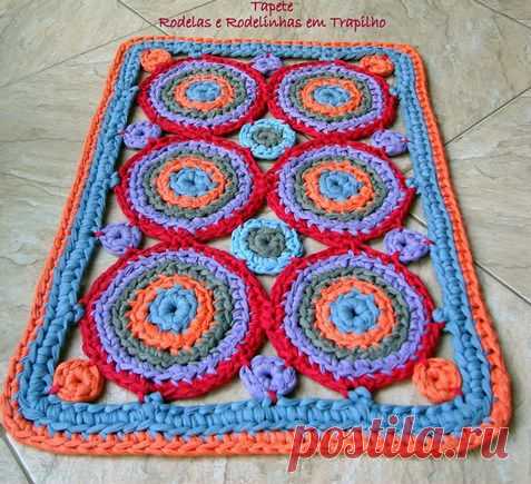 Прямоугольный коврик вязаный крючком. Схемы для вязания ковриков крючком. | Все о рукоделии: схемы, мастер классы, идеи на сайте labhousehold.com