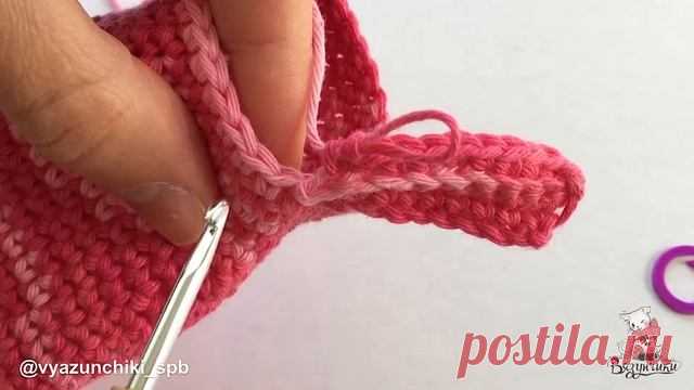 Варежки крючком. 3 Резинка (манжета) варежки.