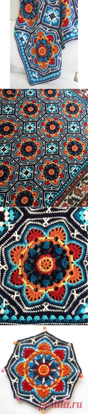 МИР РУКОДЕЛИЯ: Плед крючком - Восточный орнамент | Каталог