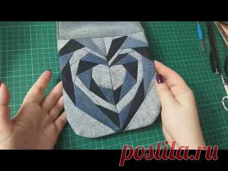 изделие из мелких обрезков джинсов. часть 2 #diy#patchwork#лоскутноешитье