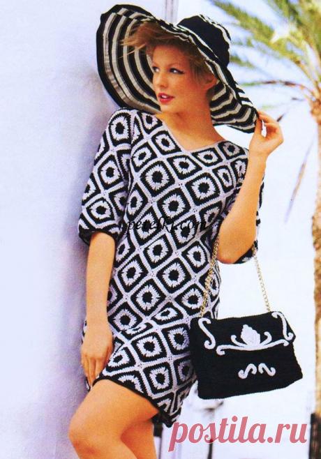 Вязаные туники и платья крючком