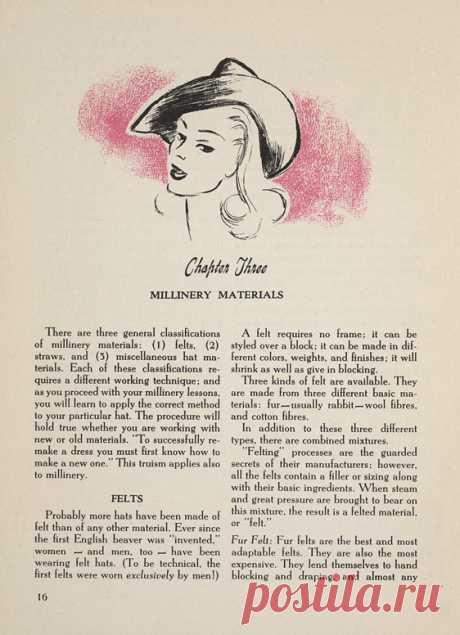 Human Ecology: How to make and trim your own hats: Chapter three: Millinery materials