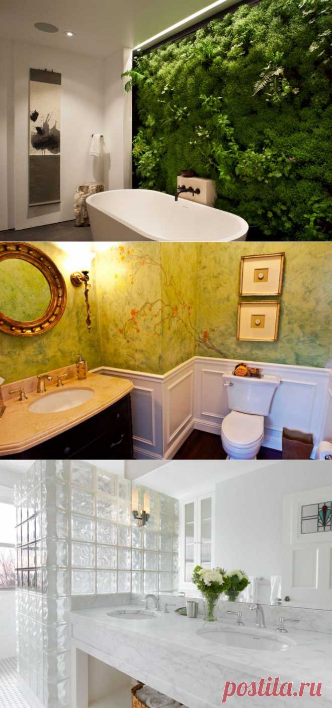 Стены в ванной: обычные и не очень - Мой дом