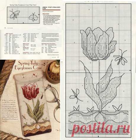 Журнал Punto Croce &quot;Spring Tulip Eyeglasses Case&quot;
854x880