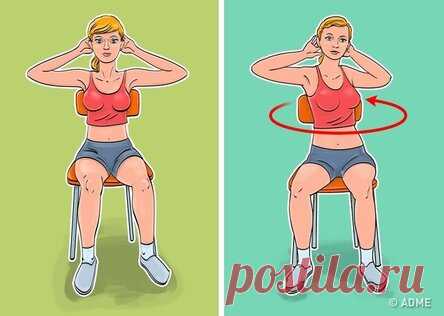 7 упражнений для плоского живота и тонкой талии, которые можно делать не вставая со стула