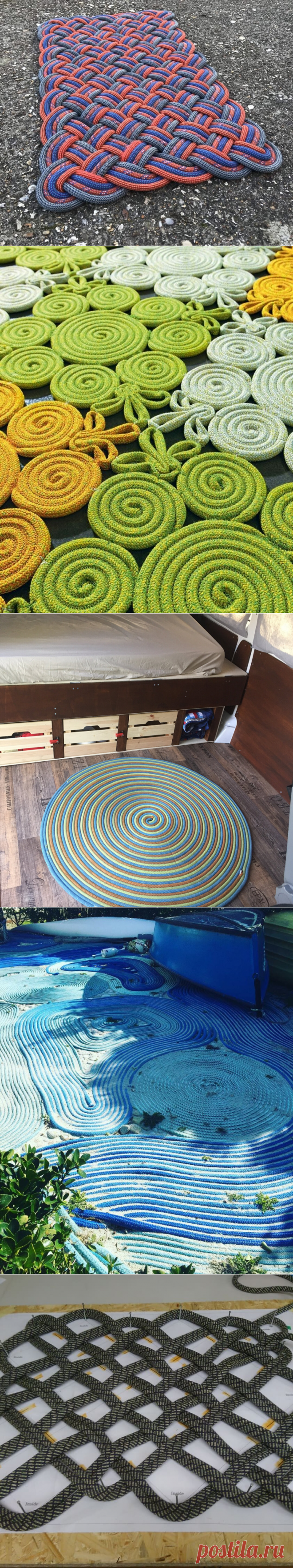 Какие ковры плетут из альпинистской веревки. Пыталась повторить и сделала канат из пряжи | Молодая вязальщица | Яндекс Дзен
