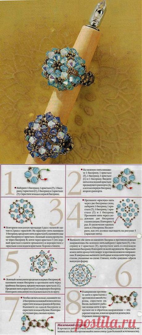 Кольцо из бисера &quot;Ракушка&quot;(ж-л &quot;Бижу&quot;)