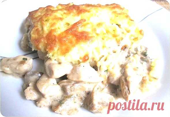 ВОСХИТИТЕЛЬНАЯ КУРИЦА С ГРИБАМИ, ЗАПЕЧЕННАЯ ПОД КАРТОФЕЛЬНОЙ ШУБОЙ!.