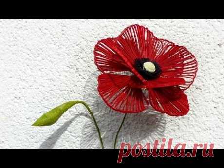 Quilled Poppy Flower - Coquelicot quilling - Flor de la Amapola de Papel
