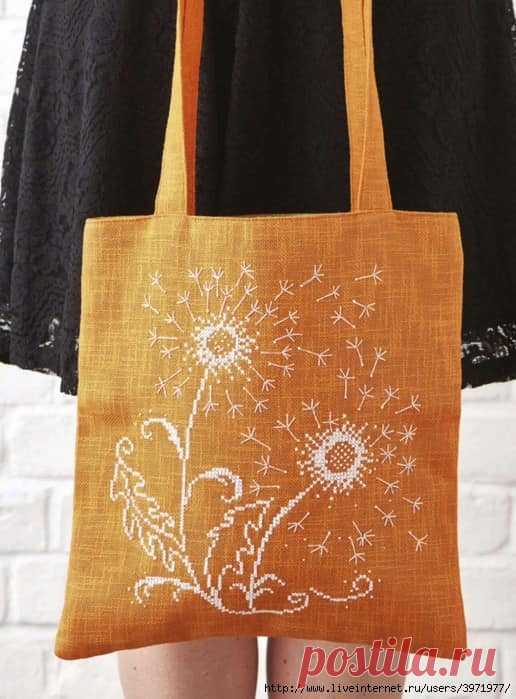Жадана Сосніна - Цікава і проста ідея для вишитої торбинки #схема...