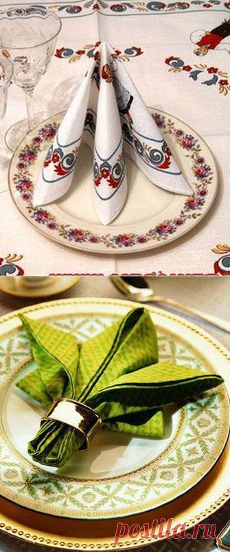 Сервировка салфеток бумажных для украшения стола