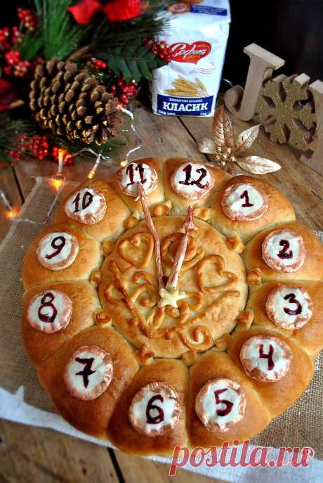Питка "Часовник" за Нова година / Soft Bread "Clock" for New Year`s Eve