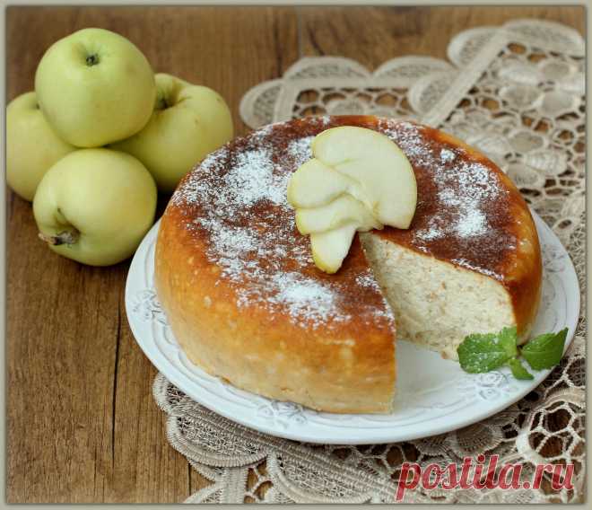 Творожная запеканка с яблоками и овсянкой | Русская кухня