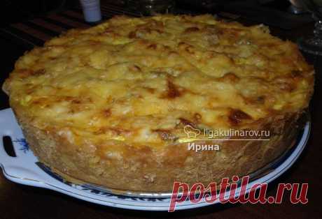 Пирог со сладким перцем, ветчиной и сыром