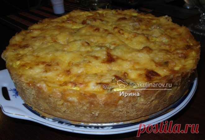 Пирог со сладким перцем, ветчиной и сыром