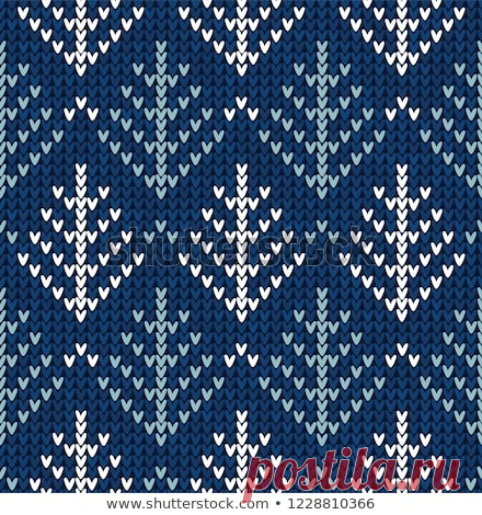 Winter Christmas Tree Xmas Knit Seamless Vector de stock (libre de regalías)1228810366; Shutterstock