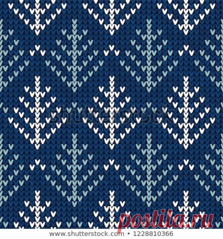 Winter Christmas Tree Xmas Knit Seamless Vector de stock (libre de regalías)1228810366; Shutterstock