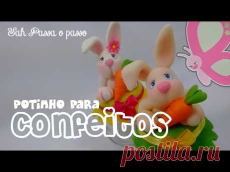 Potinho para confeitos de coelhinho - Sah Passa o passo - Páscoa2016 #1