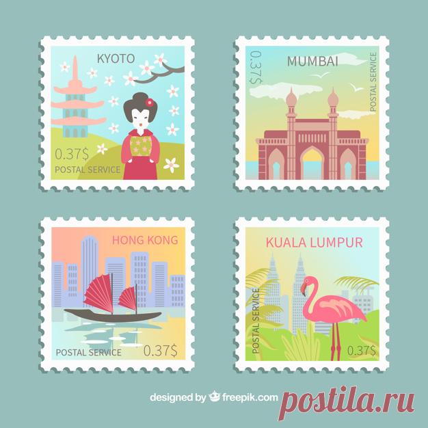 Набор красочных городских марок Более миллиона свободных векторов, PSD, фотографии и бесплатные иконки. Эксклюзивные халявы и все графические ресурсы, которые необходимые для ваших проектов