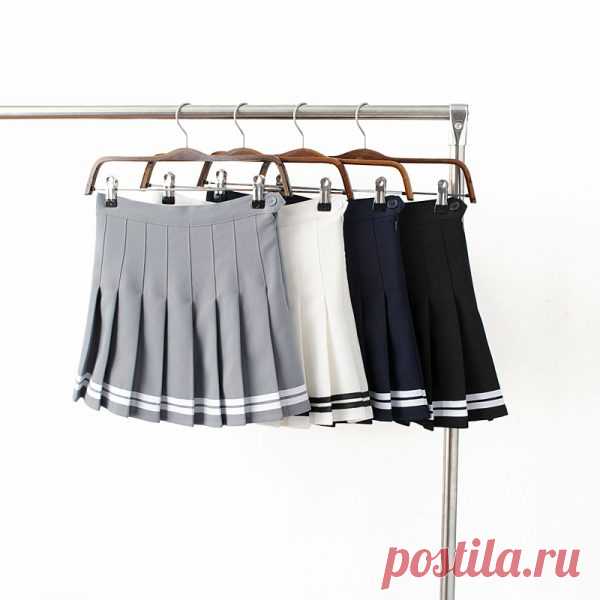 high waist slim top quality Suit fabric pleated skirt student womens Tutu white black stripe navy skirts a line mini skirt saia - Online Shopping for blouse,bra,hairpin,skirt,the brooch,women bags