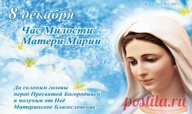 8 ДЕКАБРЯ — ЧАС МИЛОСТИ МАТЕРИ МАРИИ — Копилочка полезных советов