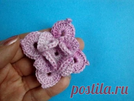 Crochet Flower Вязаный цветок Урок вязания крючком 64
