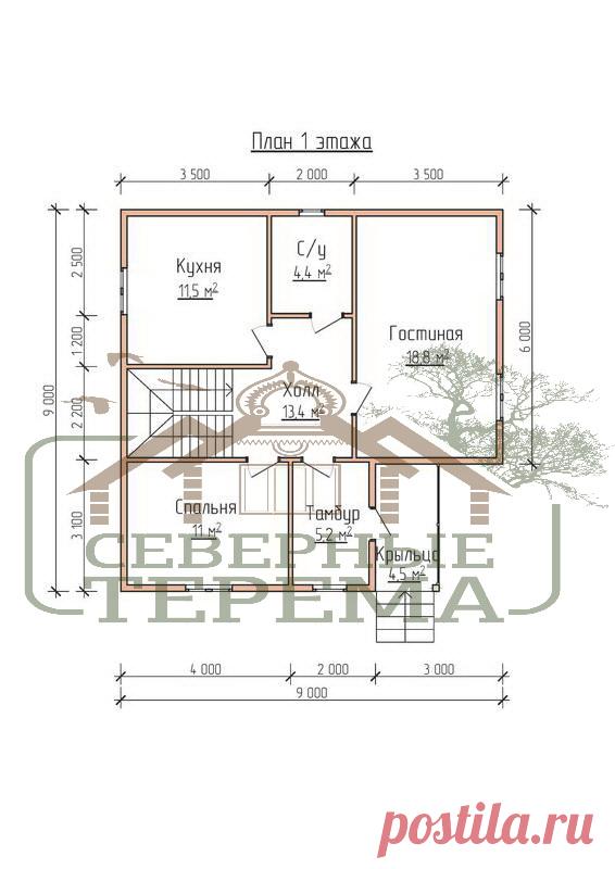 Проект брусового дома 9 на 9 — планировка, цена | Москва