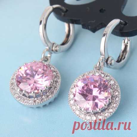 Aliexpress.com : купить элегантное утонченное Белое золото 18 карат заполненный романтический розовый Кристалл Циркона серьги мотаться падение Колошения Бесплатная доставка E040c из надежных серьги скелет поставщиков по знакомству ювелирные изделия | Группа alibaba