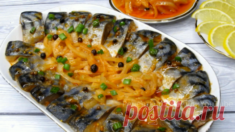 Маринованная скумбрия. От неё просто не оторваться. Настолько вкусно. | РЕЦЕПТЫ ОТ МАМУЛИ | Дзен