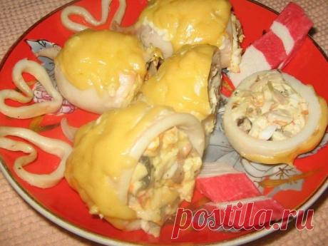 Самые вкусные рецепты: Кальмары фаршированные сыром и грибами