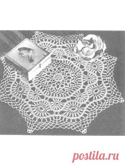 The attractive arrangement of crocheted braid and lace in this piece makes it a beautiful doily.Doily size: 17 inches (appx)Skill level: Intermediate