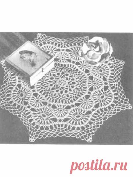 The attractive arrangement of crocheted braid and lace in this piece makes it a beautiful doily.Doily size: 17 inches (appx)Skill level: Intermediate