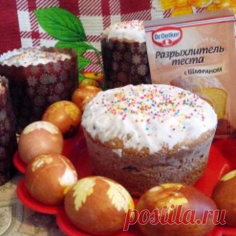 Пасхальный кулич "Нежный" Молоко  300 мл.мука 700 гр.яйцо 3 шт.сахар 200 гр.сливочное масло 150 гр.сметана (15 - 20%) 250 гр.изюм 300 гр.сухие дрожжи   11 гр.ванильный сахар Dr. Oetker  2 ч.л.