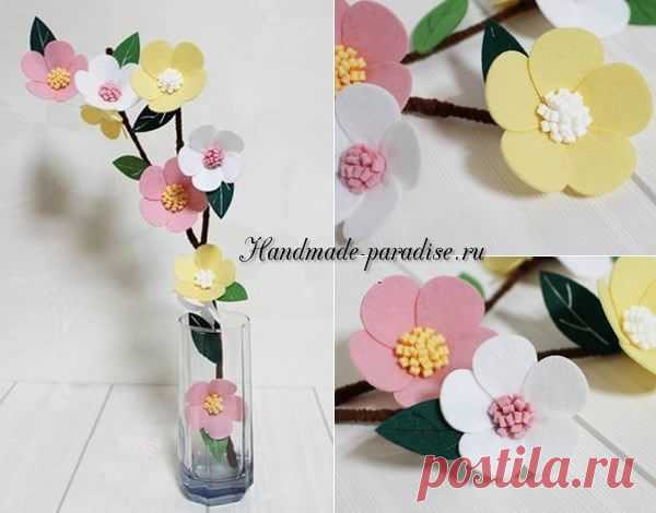 Цветущая веточка абрикоса из фетра - Handmade-Paradise