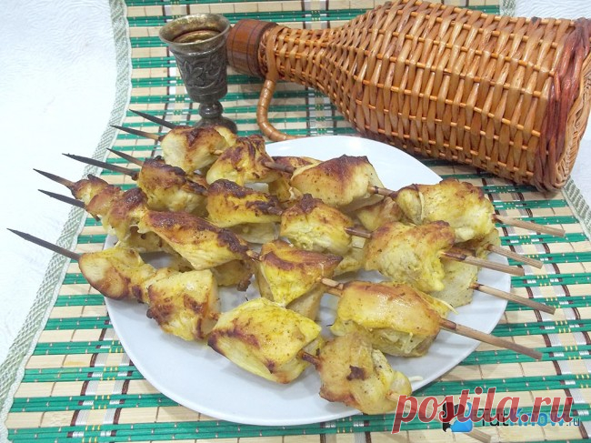 Рецепт: Куриный шашлык в духовке