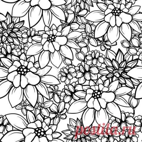 Stock vector of 'Floral seamless pattern' | Coloring books
