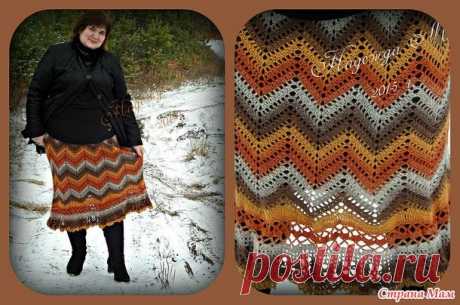 Юбка &quot;Парижанка&quot; из кауни Grey-Orange - ВЯЗАНАЯ МОДА+ ДЛЯ НЕМОДЕЛЬНЫХ ДАМ - Страна Мам
