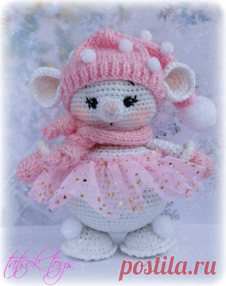 Вязаная Снегомышка крючком | Амигуруми