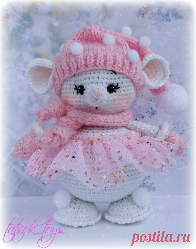 Вязаная Снегомышка крючком | Амигуруми