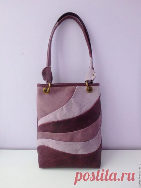 Купить Сумка кожаная женская Waves Лаванда - сумка, сумка ручной работы, сумка-планшет