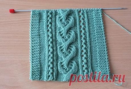 Красивая воздушная &quot;Коса&quot; спицами