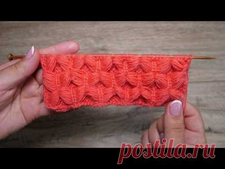 Обьемный узор «Бабочки» спицами | Volumetric « Butterfly » knitting pattern