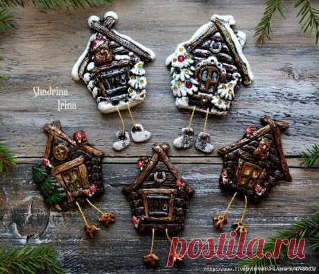 Зимняя избушка - магнитик