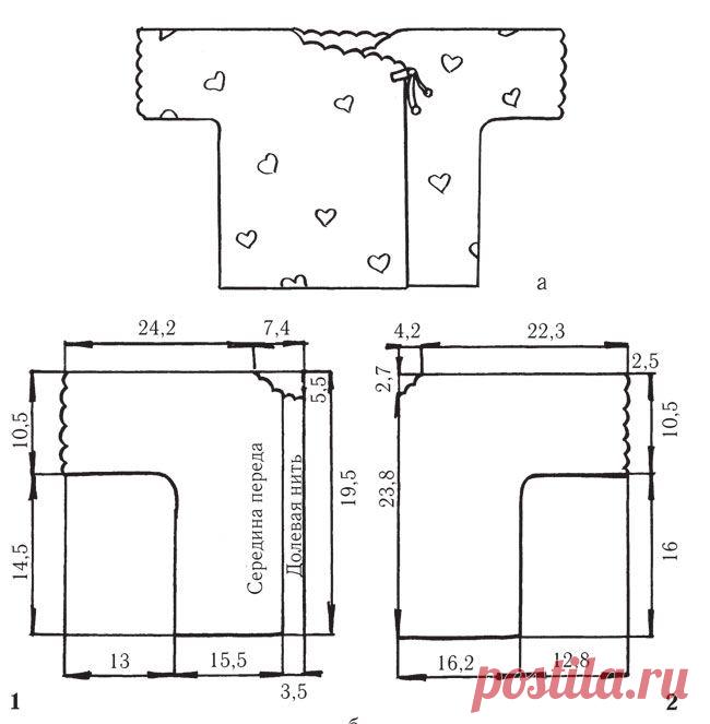выкройка распашонки / Pattern vests