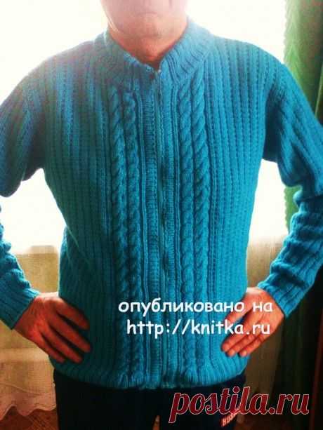 Мужской джемпер спицами – работа Валентины, Вязание для мужчин