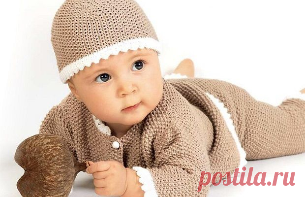 Вязанные детские костюмчики для новорожденных спицами