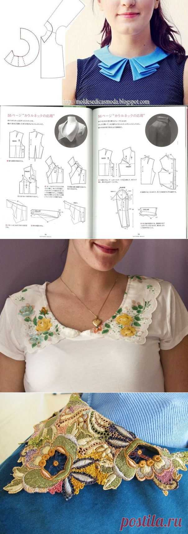 Пять идей и выкройки креативных воротничков / Воротнички /
