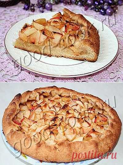Хорошая кухня - постный открытый пирог с яблоками. Кулинарная книга рецептов. Салаты, выпечка.